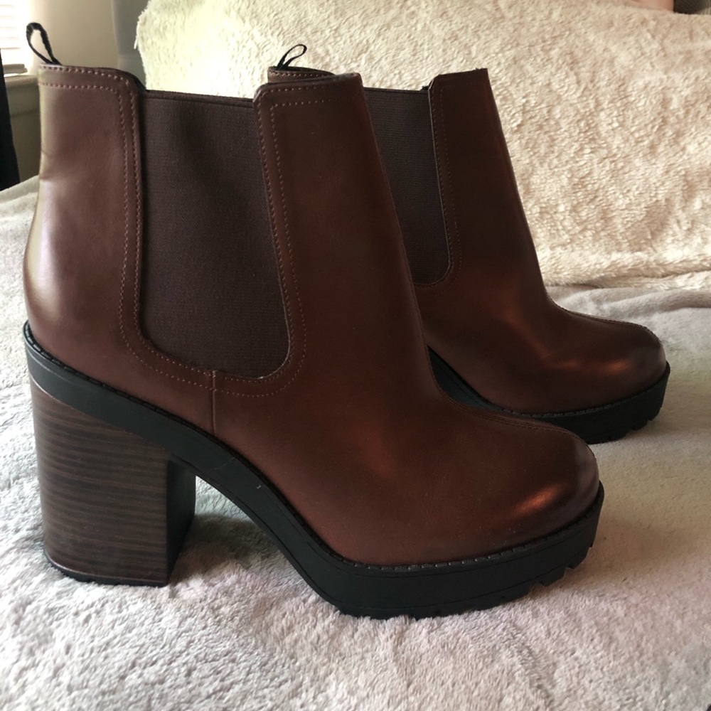 Brown ankle booties